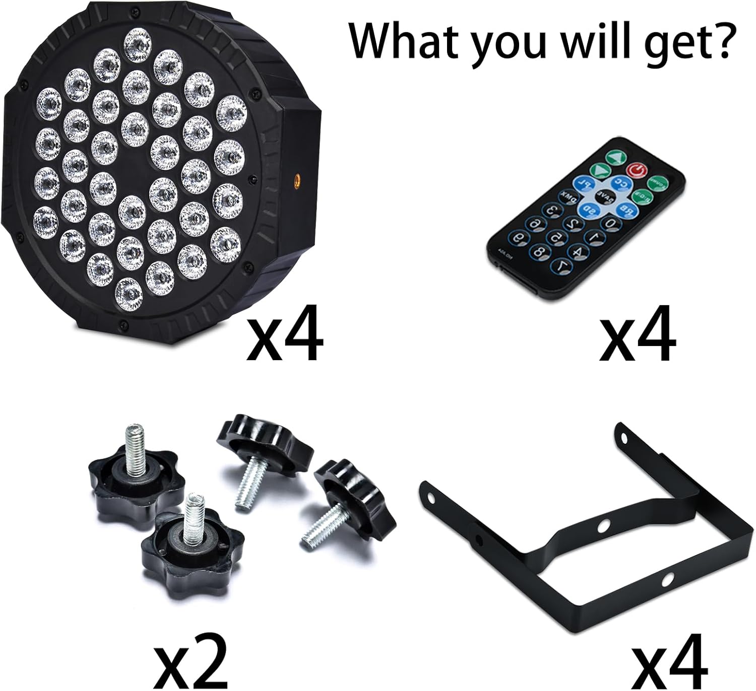 Stage Lights Dj Lights for Parties Led Stage Lights Sound Activated Portable Party Lights Par Lights 36 Led RGB Remote Control Disco Lights Uplights for Indoor Events Bar Birthday Wedding Outdoor